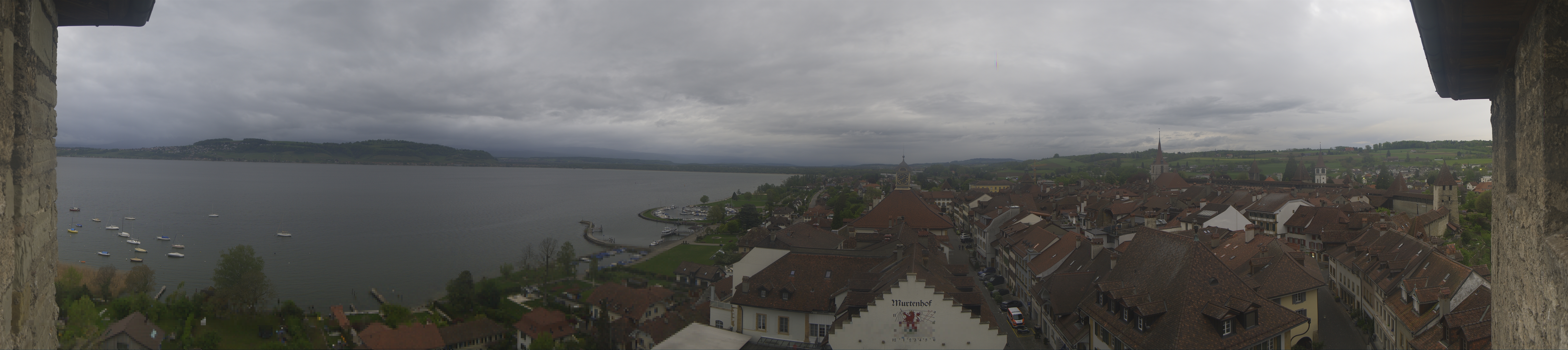 Webcam dans la vieille ville de Morat / Murten. (Lac)